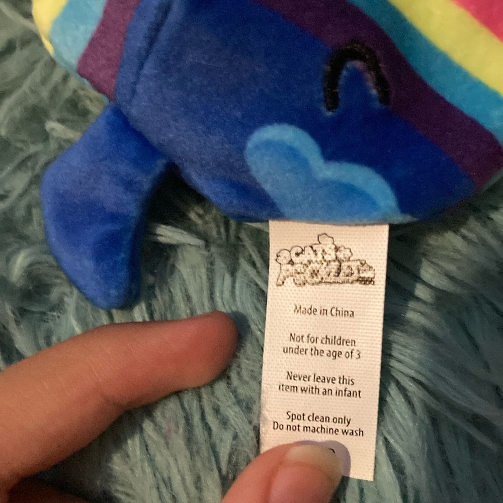Cats vs pickles Blue Cat Plush with Rainbow Design - Picture 12 of 13